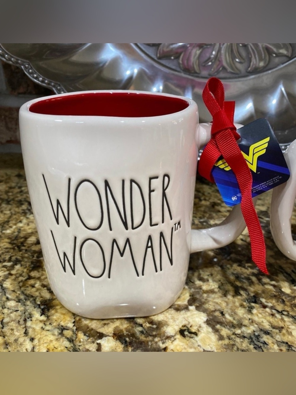 Rae Dunn Wonder Woman double sided coffee mug 19.5oz  - Brand New